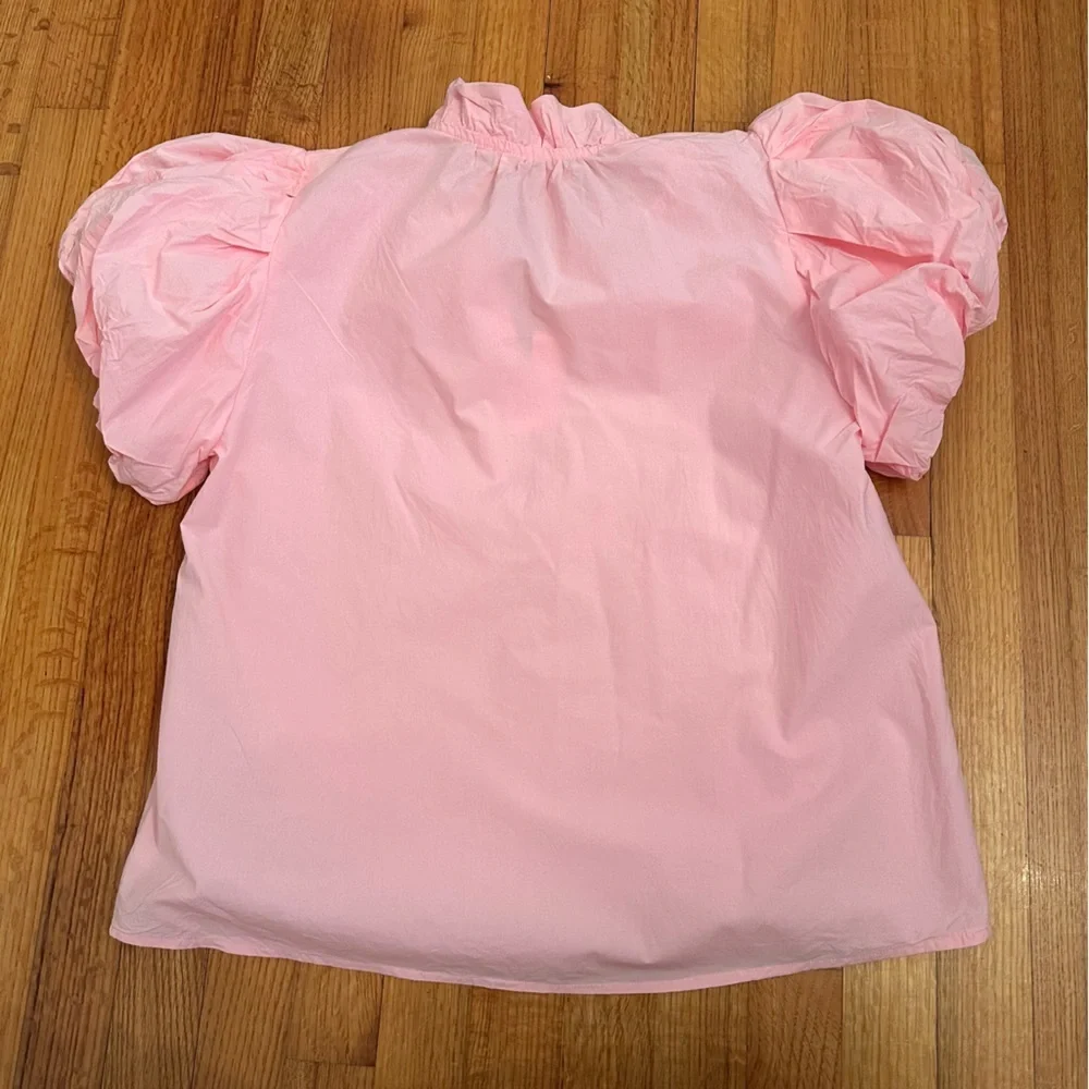 THML Gwen puff sleeve top in pink size S (c5)